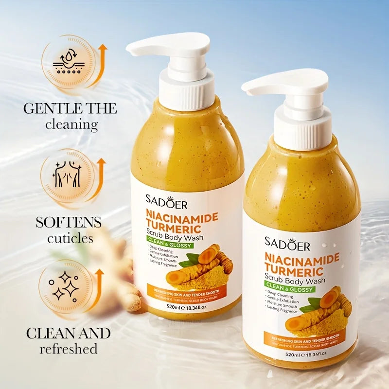 SADOER Niacinamide Turmeric Scrub Shower Gel 520ml