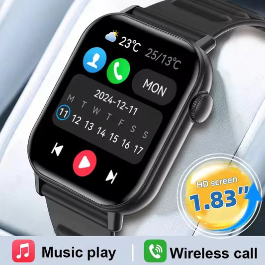 2026 Smart Watch Men 1.83inch Sports Fitness Watch Bluetooth Call Heart Rate Sleep Monitoring Music Control Smartwatch WomenHW12 Peaceful Pleasures Health and Wellness