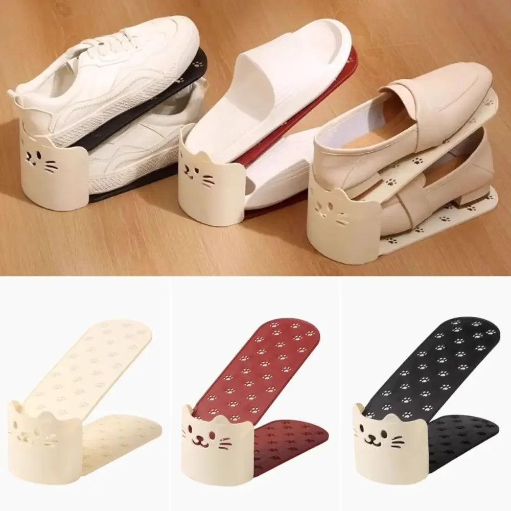 2026 New Adjustable Shoe Rack Solid Color Double Layer Shoe Organizer Durable Space Saving Shoes Stand Closet Organization YUZI Peaceful Pleasures Health and Wellness