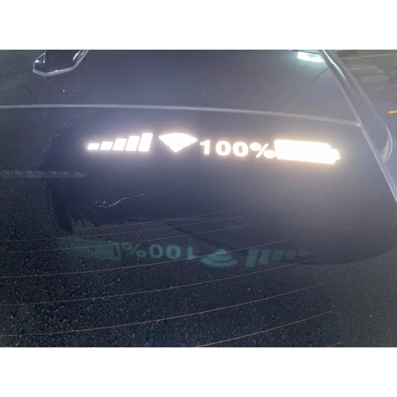 Funny Reflective Car Vinyl Stickers – WiFi & Battery Decals
