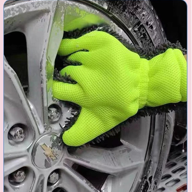 Plush Car Wash Gloves – Coral Fleece Wheel Hub Cleaning Mitt Car Wash Mitt Peaceful Pleasures Health and Wellness