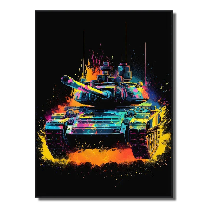 Neon Red Video Game Character Canvas Wall Art | Unframed Poster