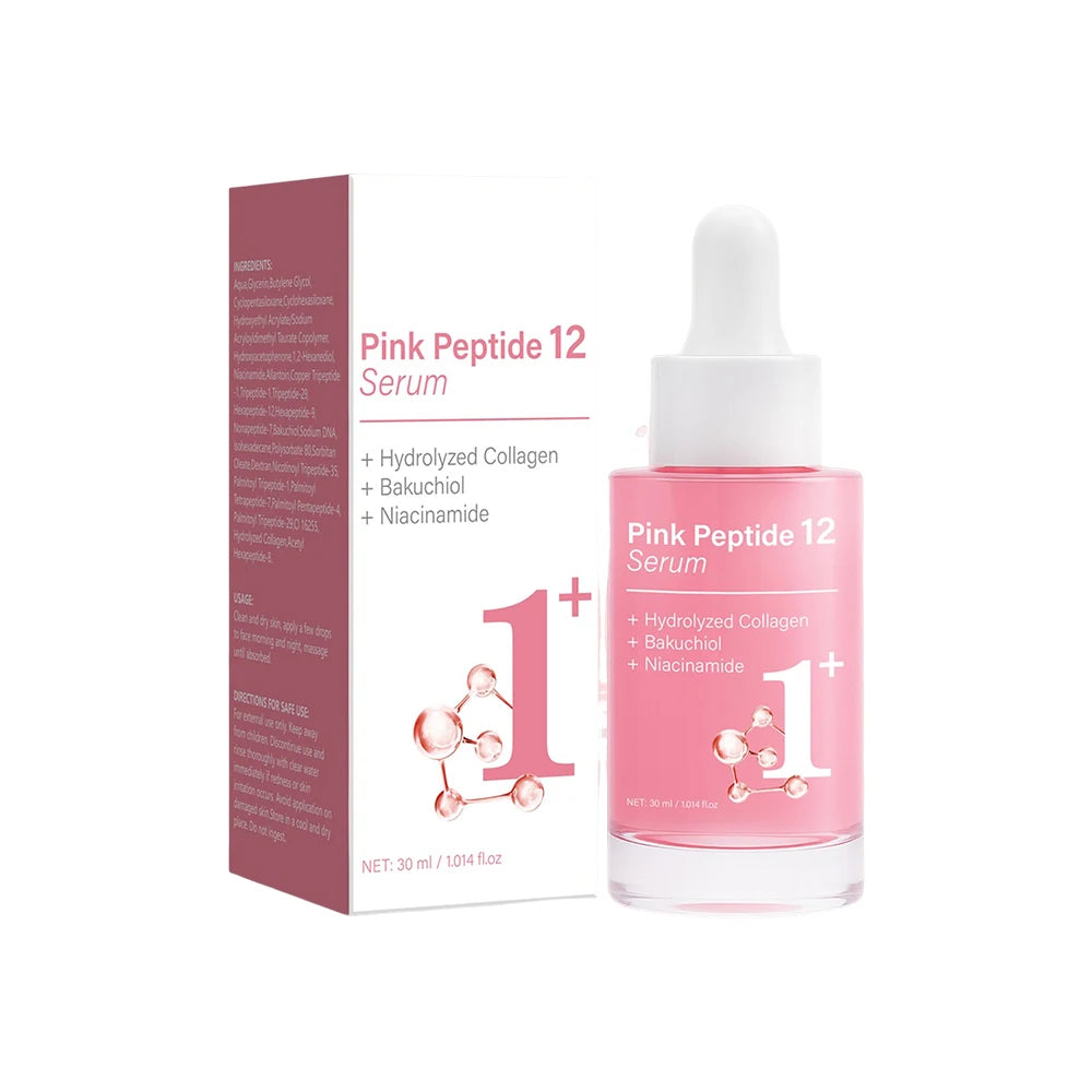 Pink Peptide 12 Serum with Bakuchiol & Niacinamide - Anti Aging Face Serum for Women - Hydrating & Firming 30ml Peaceful Pleasures Health and Wellness 30ml