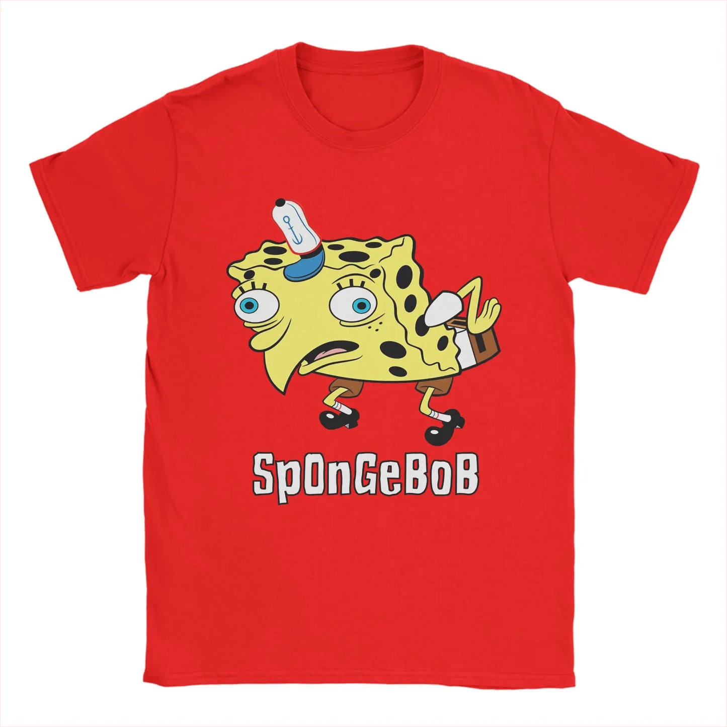 Men's T-Shirt S-Spongebobs Vintage 100% Cotton Tee Shirt Short Sleeve SpOnGeBoB Meme T Shirts Round Neck Clothes 6XL Peaceful Pleasures Health and Wellness