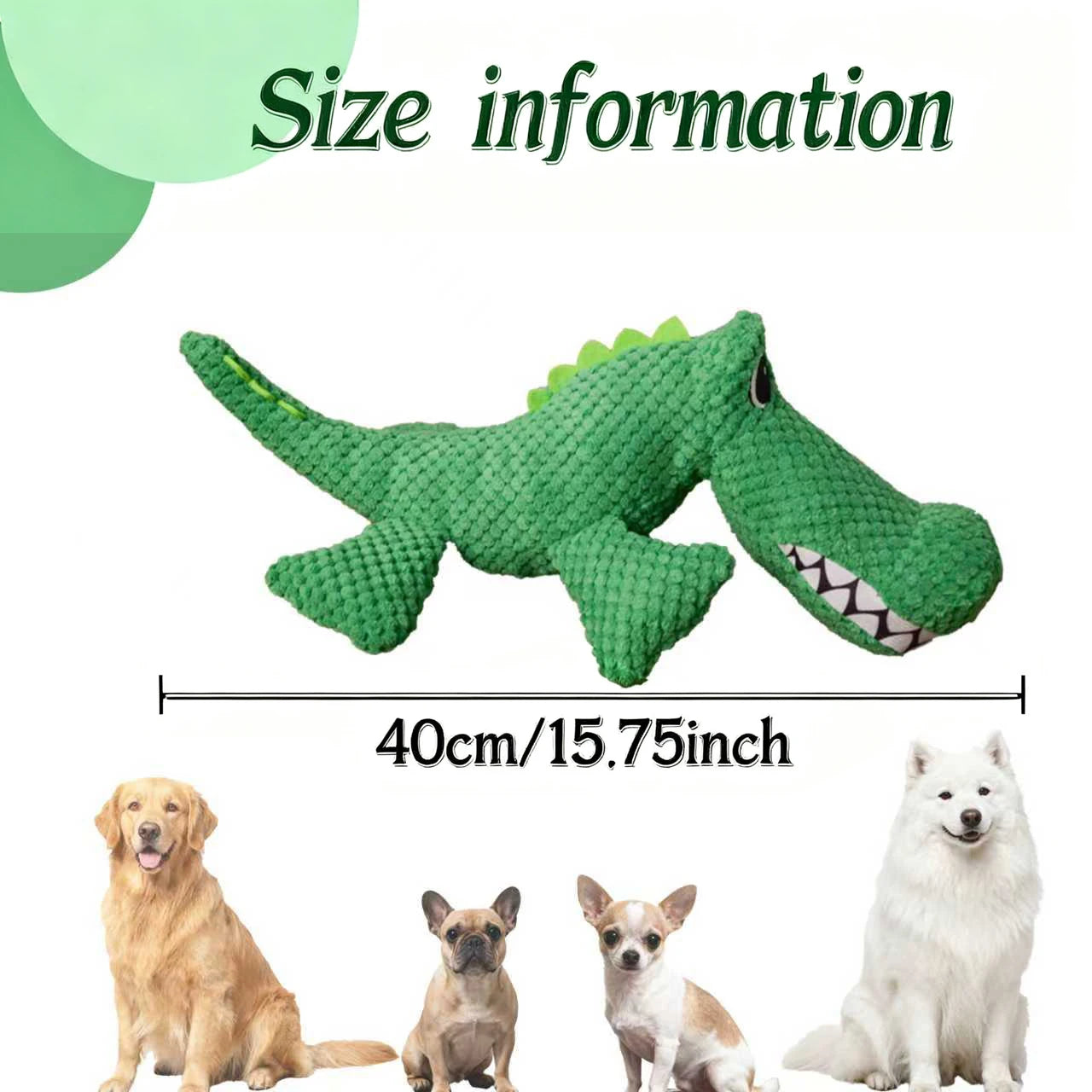 Squeaky Dinosaur Plush Dog Toy – Durable for All Dog Sizes