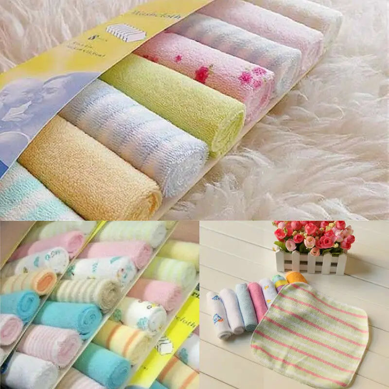 8-Pack Baby Washcloths | Soft Organic Cotton Newborn Face Wipes
