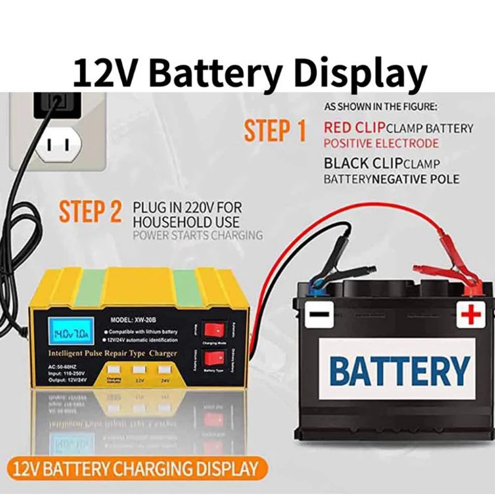 12V 24V Intelligent Pulse Repairing Charge Device Automotive Battery