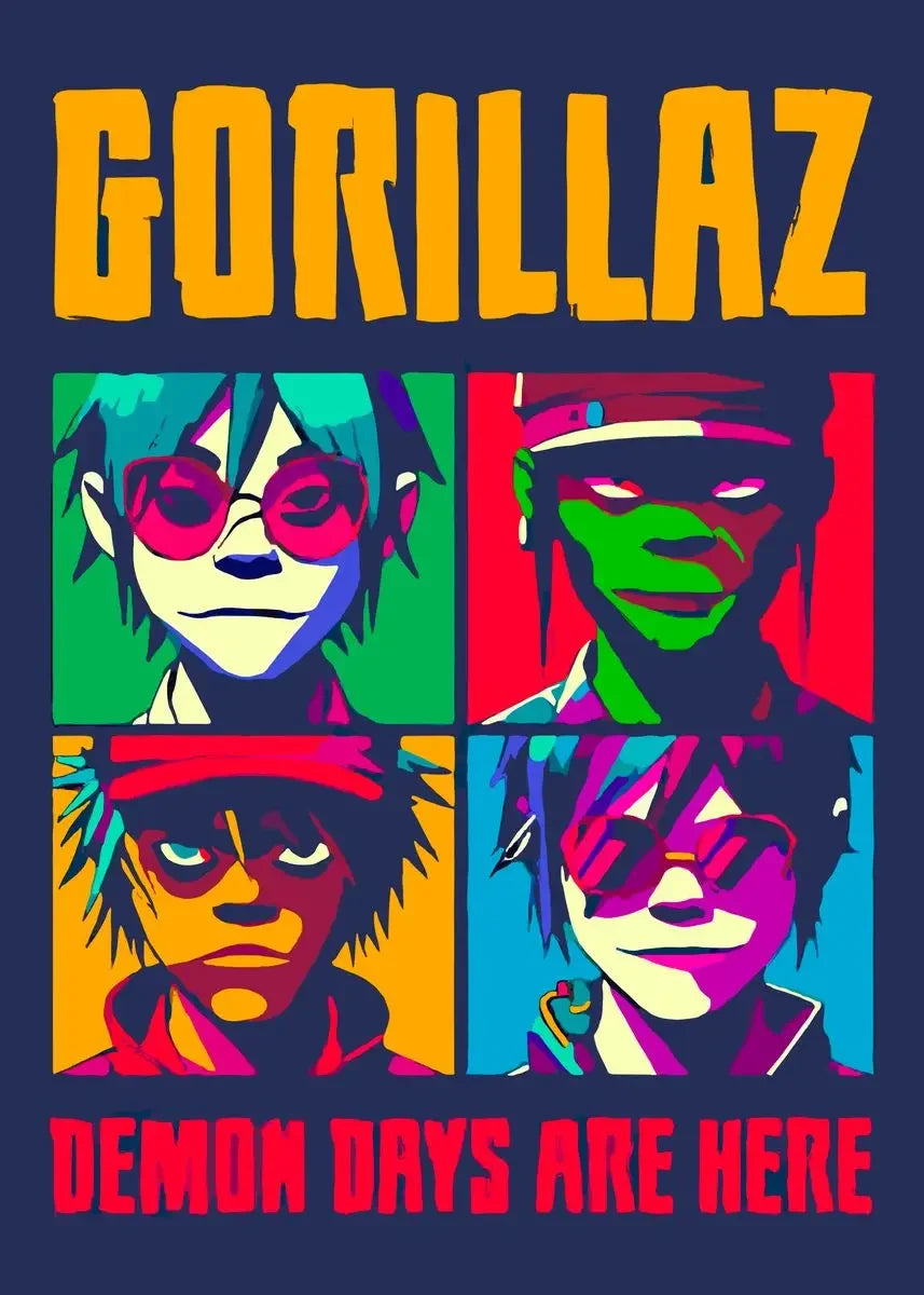 Gorillaz Canvas Wall Art Poster | Hip Hop Music Fan Decor