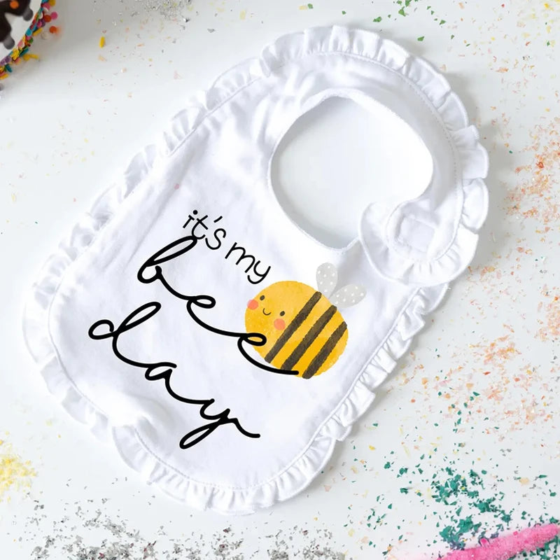 It's My Bee Day Ruffle Bib | Baby 1st Birthday Cake Smash Prop
