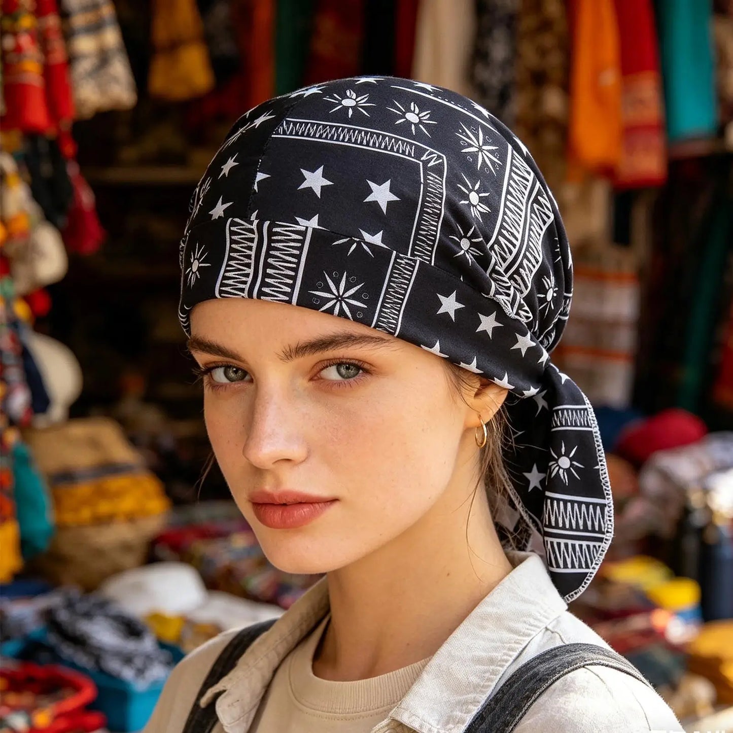 Stretch Sweat Wicking Do Rag Breathable Headscarf for Men Women, Outdoor Motorcycle, Cycling Running Workout Gym Peaceful Pleasures Health and Wellness