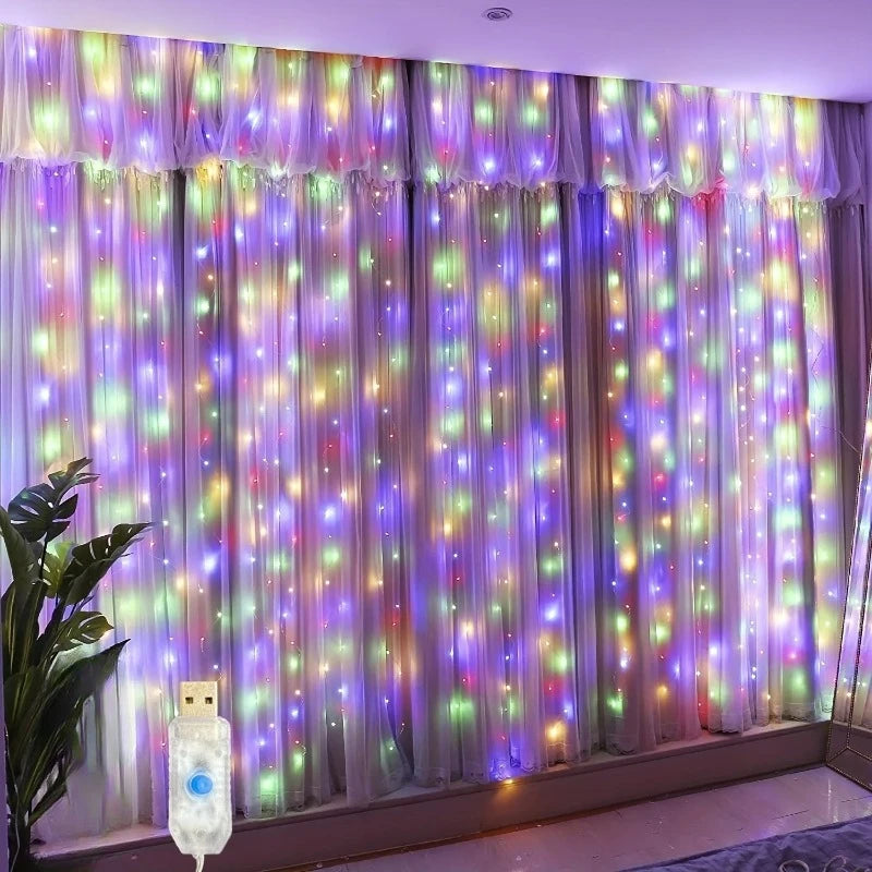 USB LED Fairy Curtain Light | Bedroom Window Holiday Decor