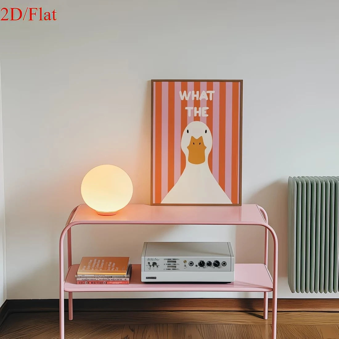 Pink & Orange Duck Canvas Wall Art Print | Modern Home Decor