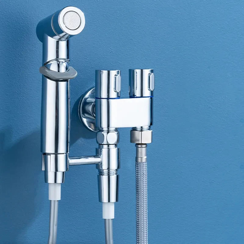 Wall Mount Toilet Bidet Sprayer Set – Dual Outlet Brass Valve