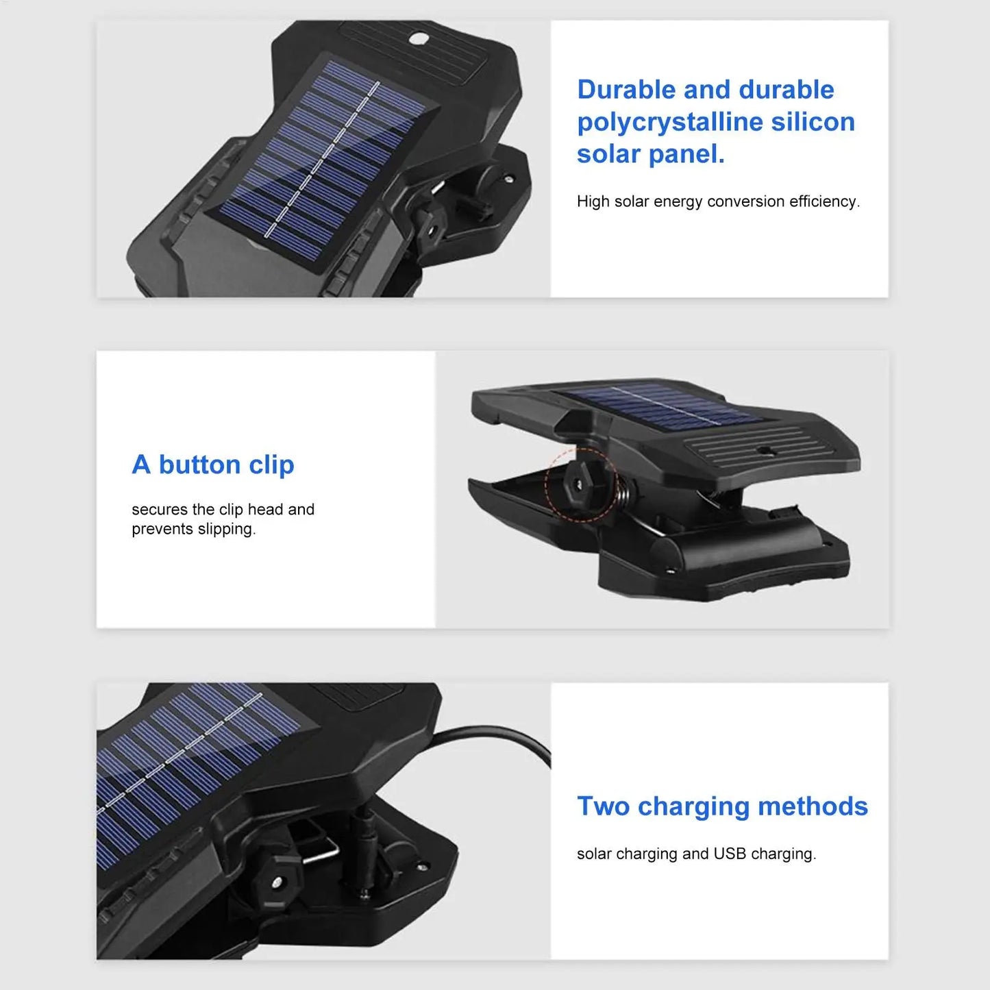 Clip on Solar Lights Outdoor Solar Powered Clip on Security Lights Lamp with 3 Modes for Farm Gutter Deck Pathway Stairs Peaceful Pleasures Health and Wellness