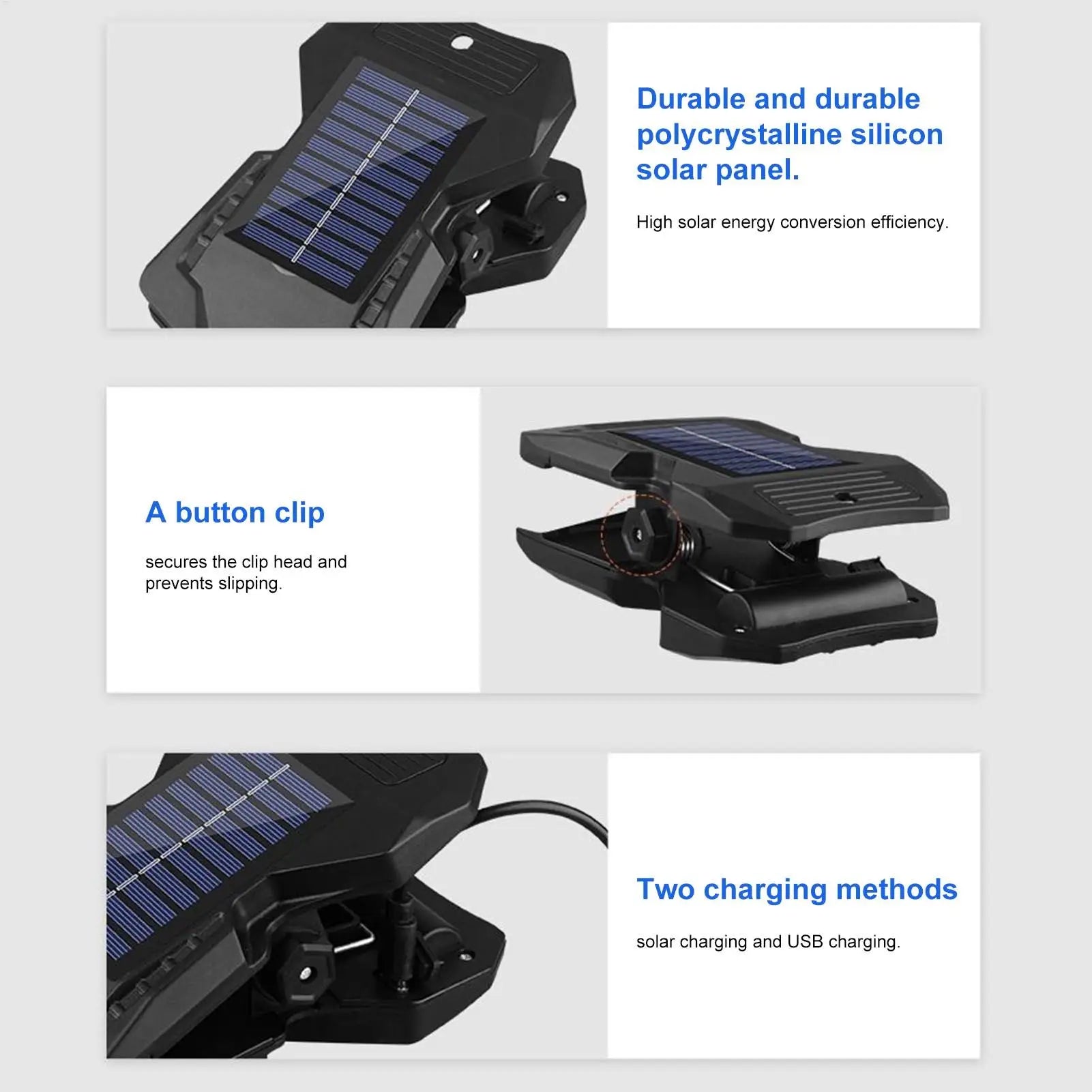 Clip on Solar Lights Outdoor Solar Powered Clip on Security Lights Lamp with 3 Modes for Farm Gutter Deck Pathway Stairs Peaceful Pleasures Health and Wellness
