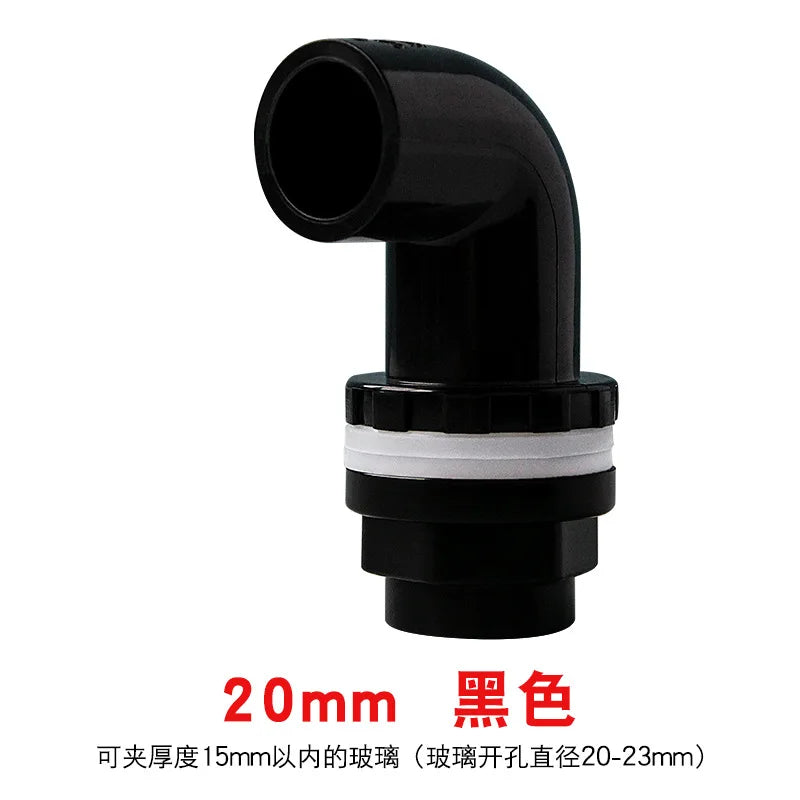 5-Pack PVC Aquarium Elbow Drain Connectors 20–50mm Fish Tank