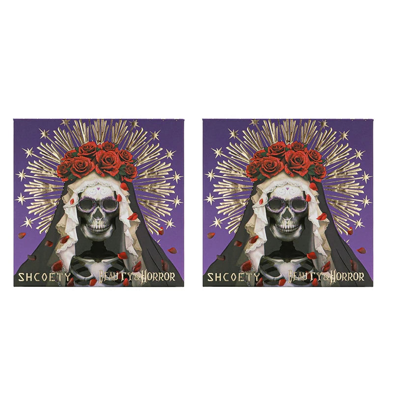 2pcs of 9 colors skull eyeshadow palette, Halloween eyeshadow palette, pearl matte, waterproof and long-lasting Peaceful Pleasures Health and Wellness Purple 2