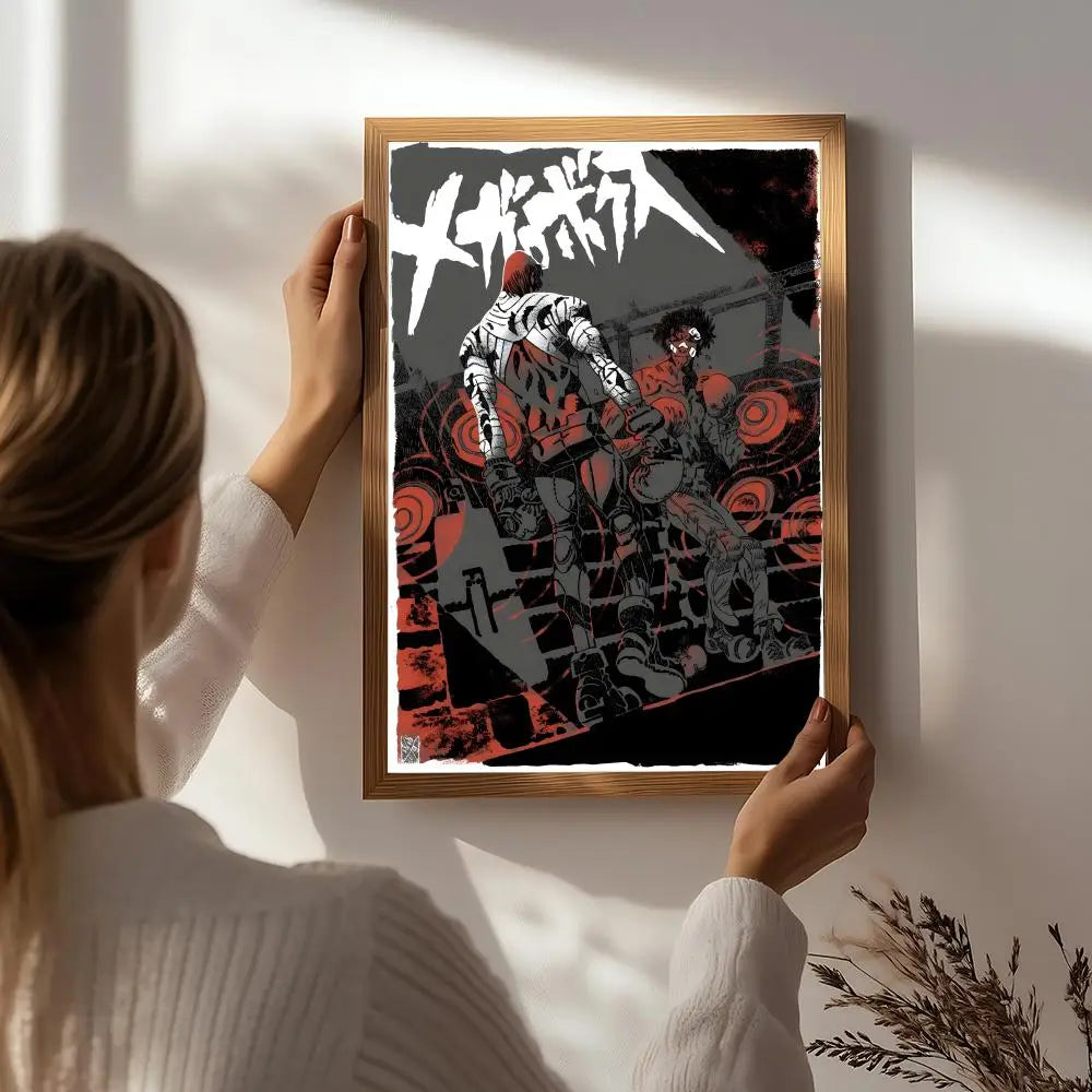 Megalobox Anime Poster HD Self-Adhesive Waterproof Wall Art Anime Wall Poster Peaceful Pleasures Health and Wellness White7 40X50cmNoframe