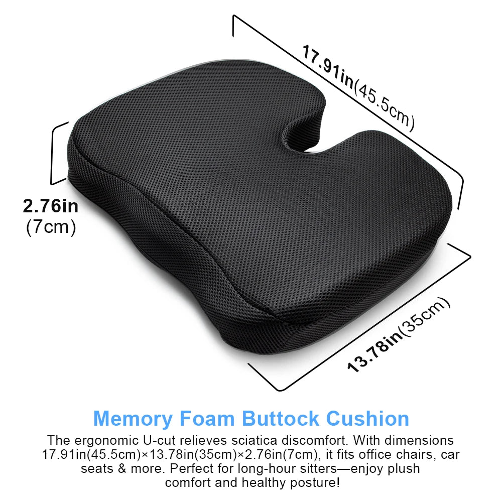 WEFITON Memory Foam Seat Cushion – Tailbone & Sciatica Relief Memory Foam Seat Cushion Peaceful Pleasures Health and Wellness