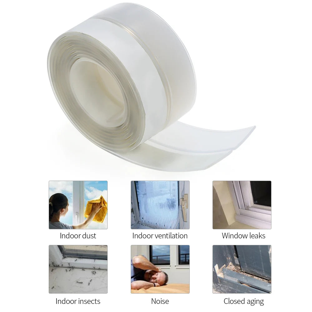 1m PVC Sealing Strip Kitchen Bathroom Shower Sink Bath Tape Wall
