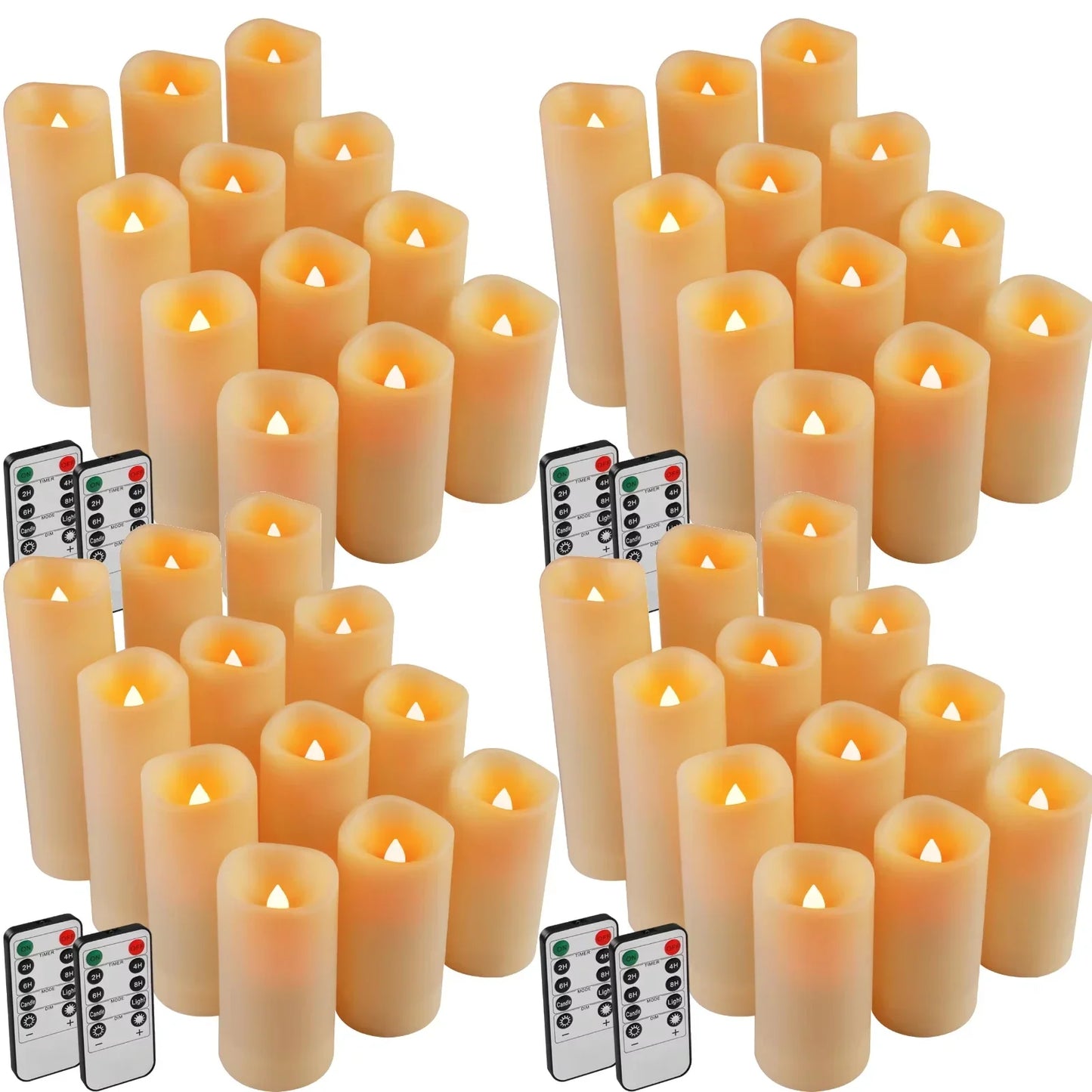 12-Pack LED Flameless Tea Light Candles with Remote & Timer