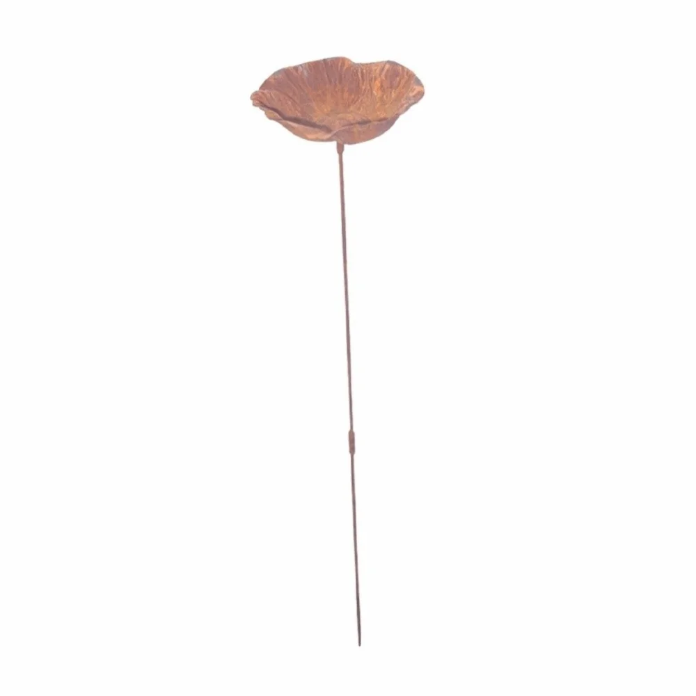 Flower Shape Rustic Metal Bird Bath – Vintage Iron Garden Stake