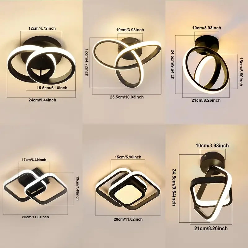 RUNTOIN LED Ceiling Light 3 Colors | Modern Surface Mount Lamp