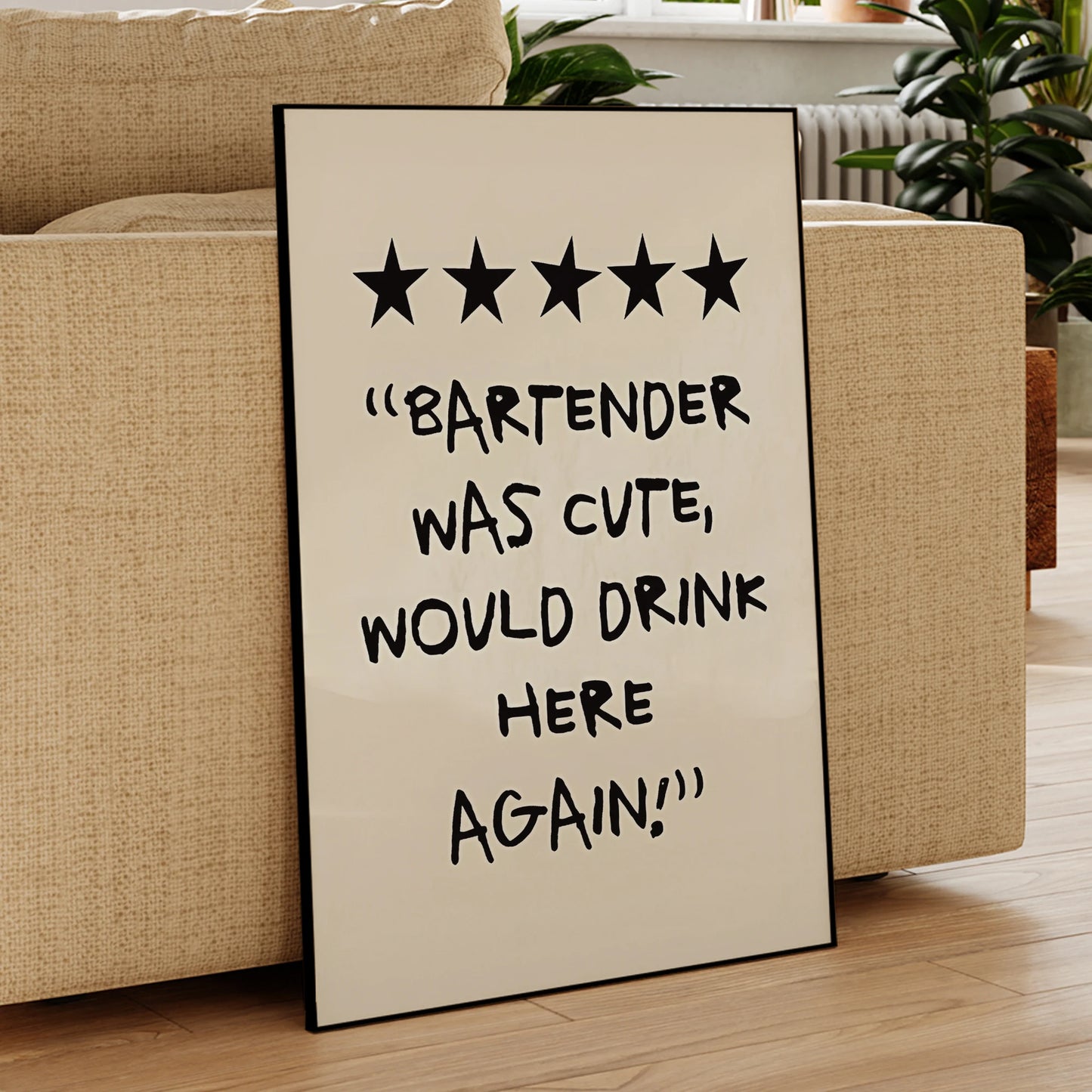 Bartender Bar Cart Canvas Wall Art Print | Home Bar Decor