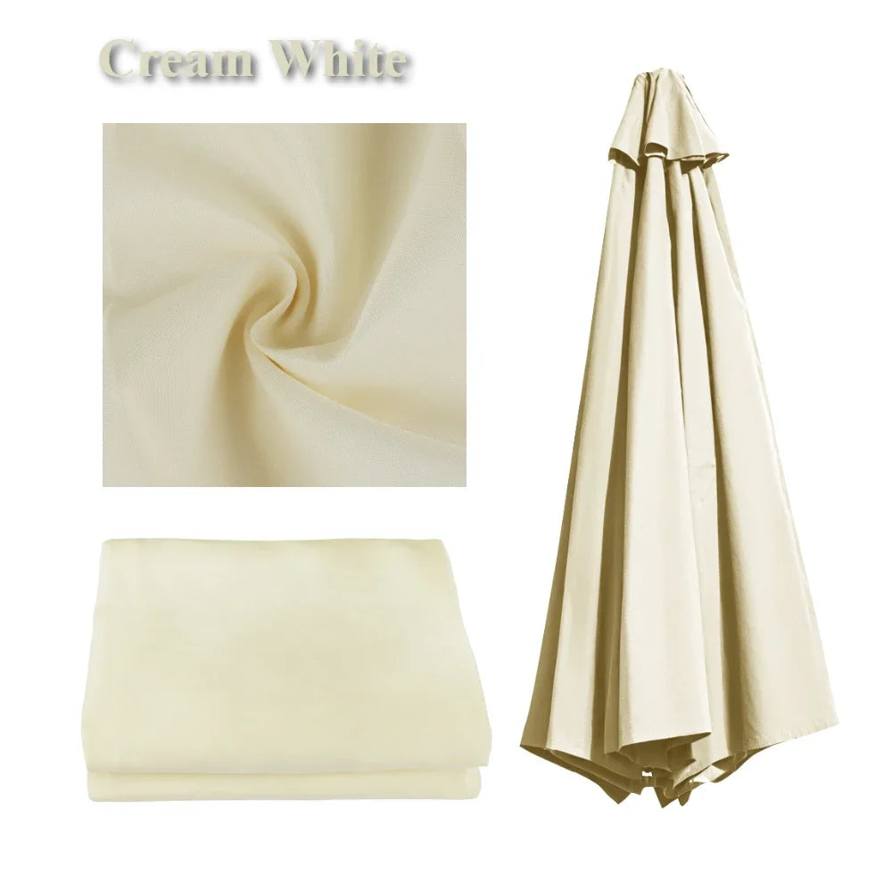 Replacement Parasol Canopy Universal Umbrella Replacement Cloth Garden Parasol Sunshade Cover for Garden Patio Yard Beach Pool Peaceful Pleasures Health and Wellness Cream White 2M for 6Ribs
