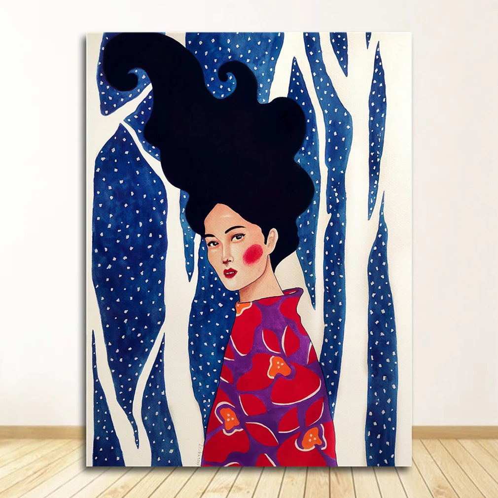 Nordic Characters Colorful Canvas Wall Art Print | Unframed Poster