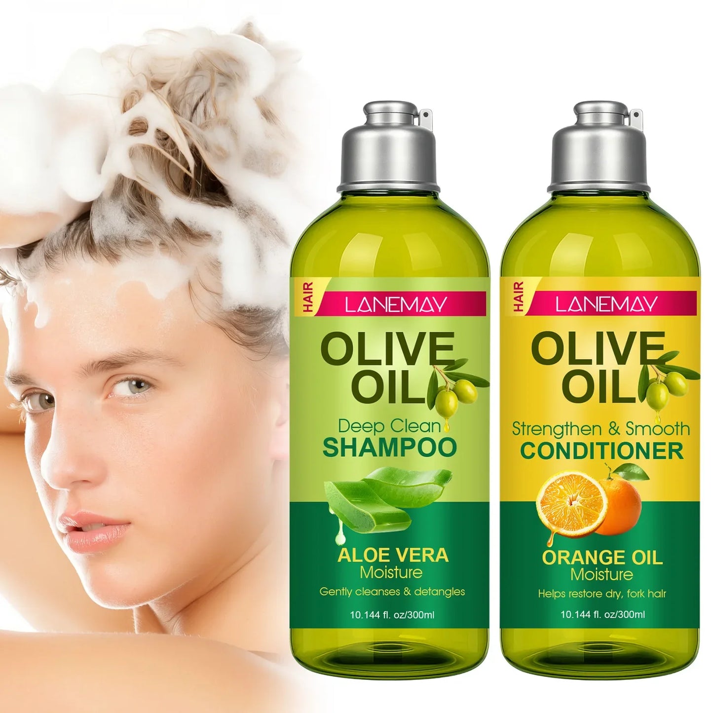 Olive Oil Shampoo & Conditioner Set | Aloe Vera & Orange Oil