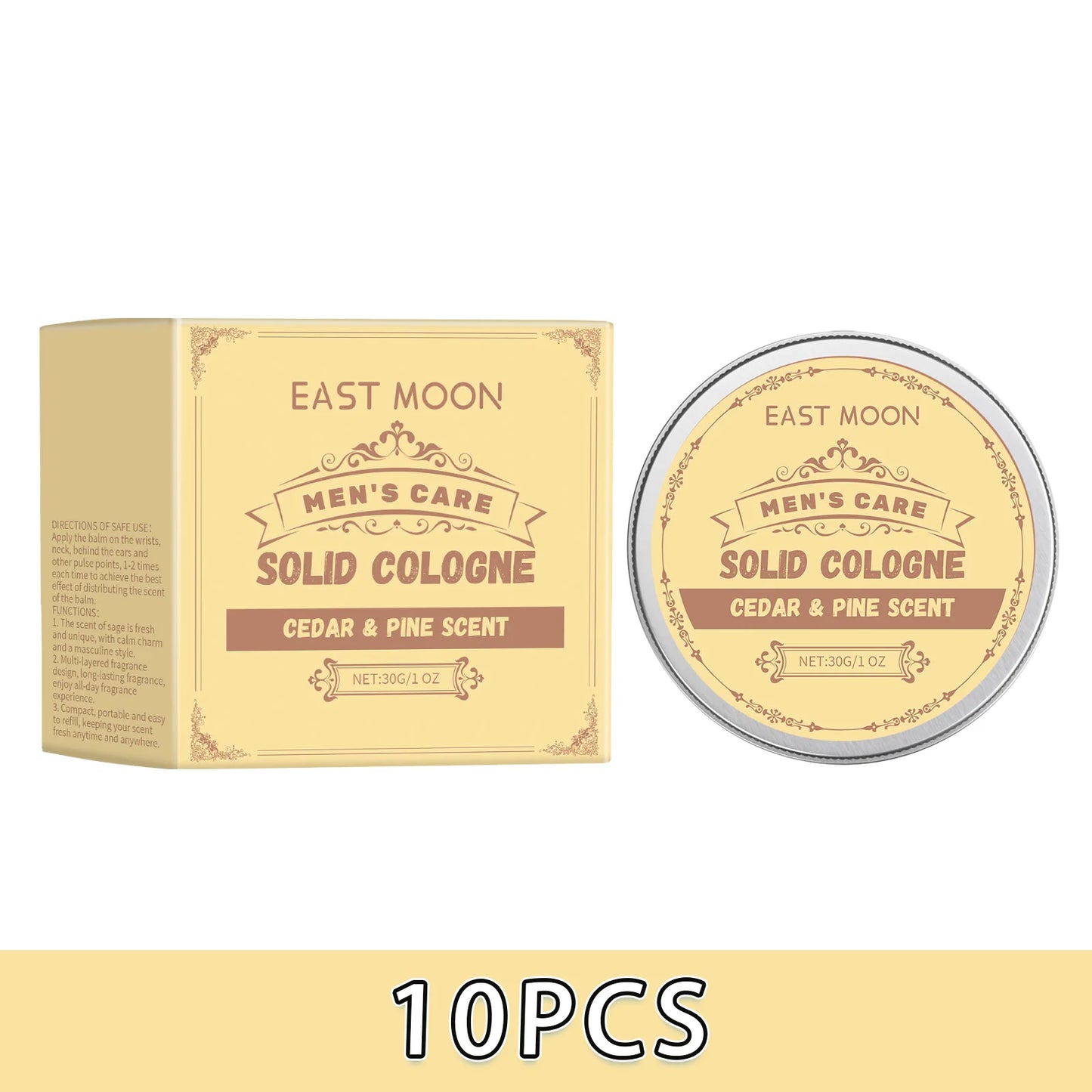 Cedarwood Solid Perfume For Men Portable Long Lasting Fragrance Balm Seed Oil Woody Scent Daily Grooming Gift For Him Peaceful Pleasures Health and Wellness 10PCS 30g
