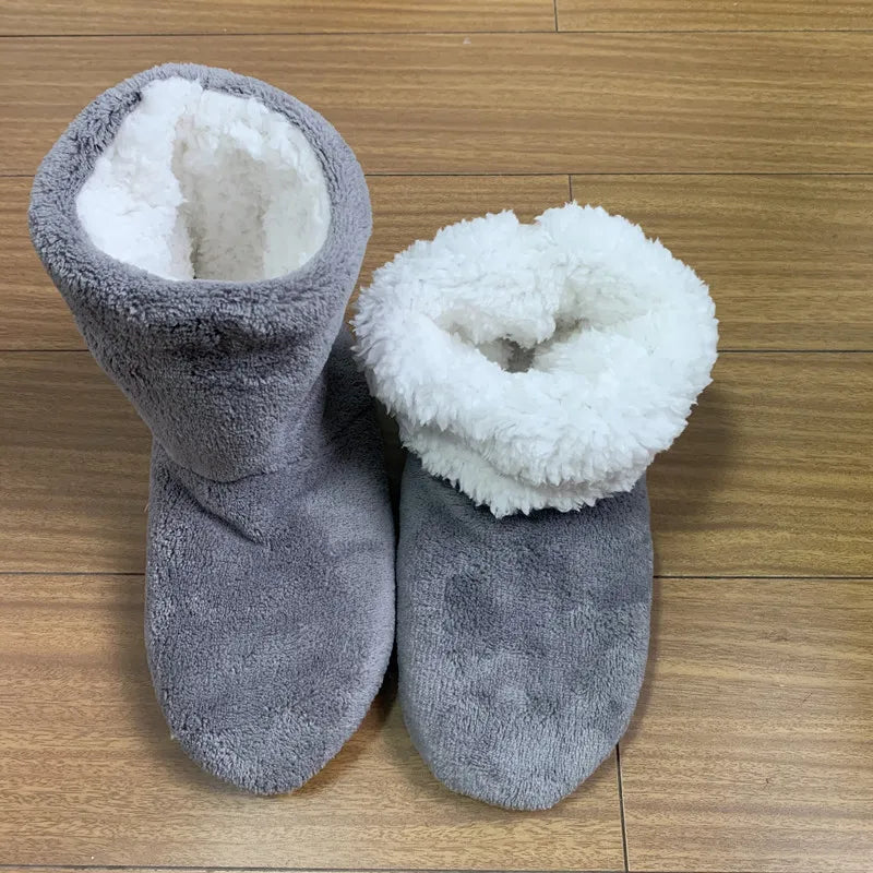 Women's Plush Sock Boots – Warm Furry Indoor Slippers