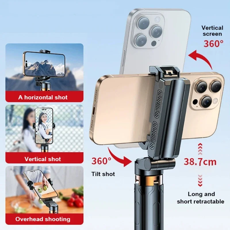 Super Mini 4-in-1 Selfie Stick with Bluetooth Remote Control Peaceful Pleasures Health and Wellness