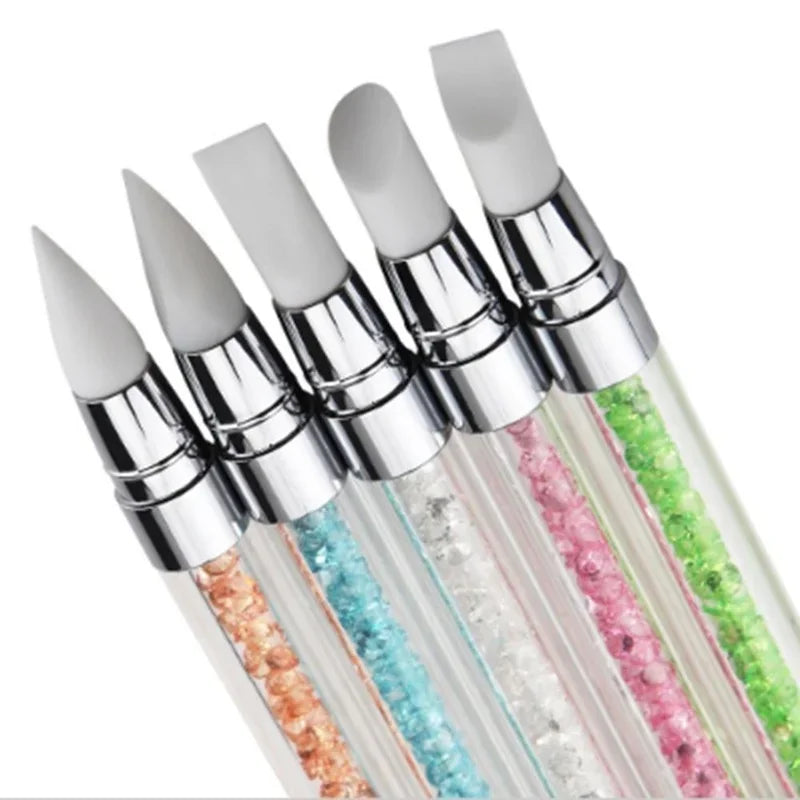 Silicone Nail Art Sculpture Pen for Emboss Carving Craft Polish Manicure, Dual Heads, Acrylic Handle, 1Pcs Peaceful Pleasures Health and Wellness