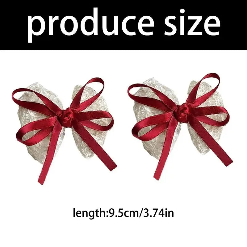Lace Baby Hair Bows Hairpins – No-Slip Barrettes for Girls 2pc