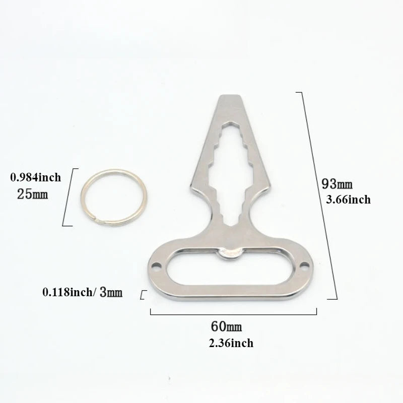 EDC Stainless Steel Multitool Keychain | Bottle Opener & Spike EDC Multitool Keychain Peaceful Pleasures Health and Wellness