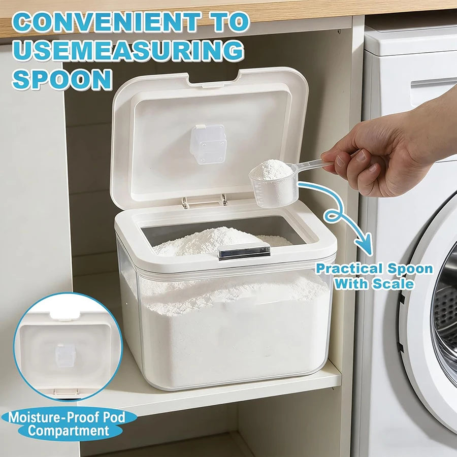 Laundry Pods Container with Press-and-Pop Lid – Detergent Powder Jar & Laundry Room Organizer
