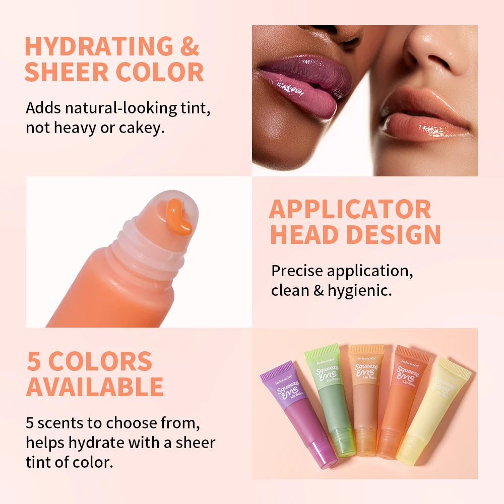 Lakerain Squeeze Lip Balm Long Lasting Deeply Nourishes Relieves Tightness Daily Care Hydrating Shine Lip Tint Makeup Peaceful Pleasures Health and Wellness
