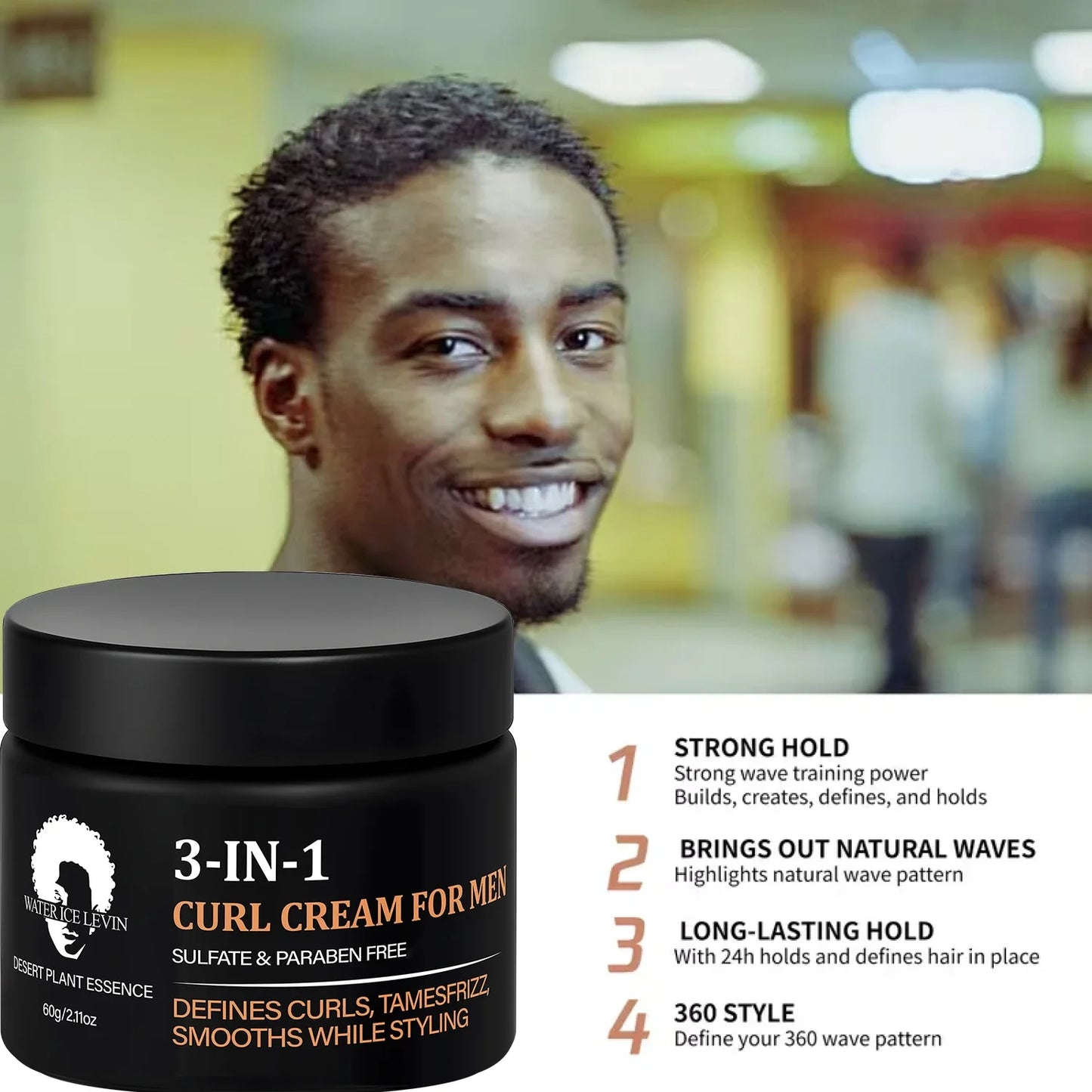 3-in-1 Curl Cream – Defines Curls, Tames Frizz, Sulfate Free