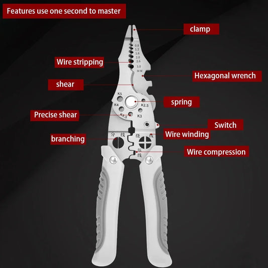 21-in-1 Automatic Wire Stripper Pliers | Electrician Multitool Wire Stripping Pliers Peaceful Pleasures Health and Wellness
