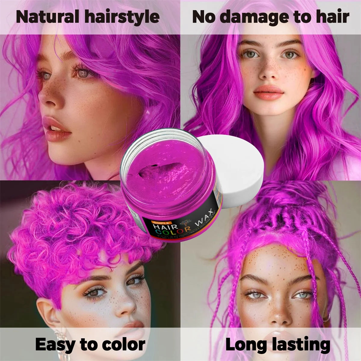 Valentine's Day DIY Hair Dyed Mud Hair Colour Wax Easy To Wash Coloring Cream One-time Hairs Beard and Eyebrows Colour Products Peaceful Pleasures Health and Wellness