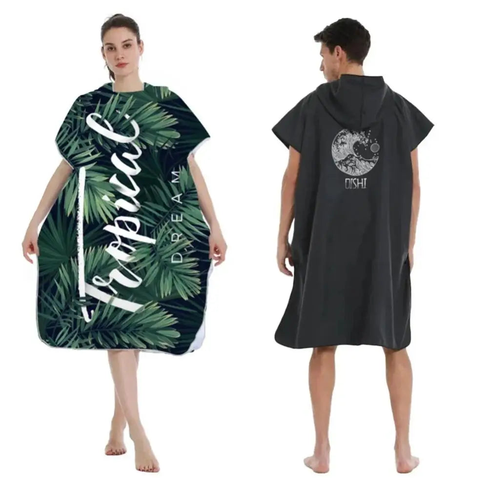 Hooded Surf Poncho Changing Robe | Quick-Dry Microfiber Towel