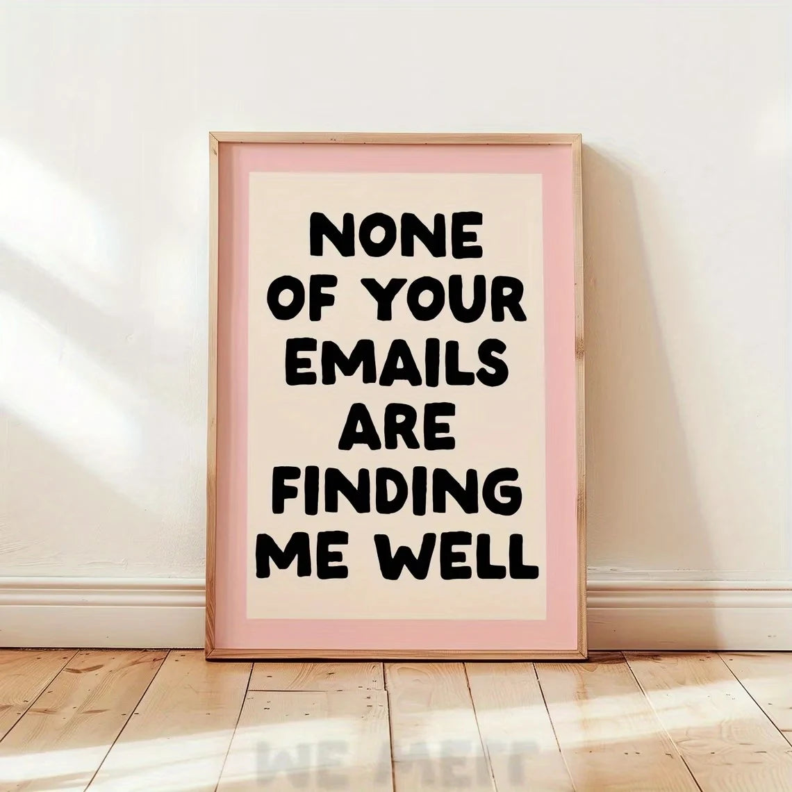 Modern All Your Emails Can'T Find Me Quotes Wall Art Print Canvas Painting Poster Picture For Living Room,Bedroom Home Decor Peaceful Pleasures Health and Wellness G4892 30x40cm Wood Framed