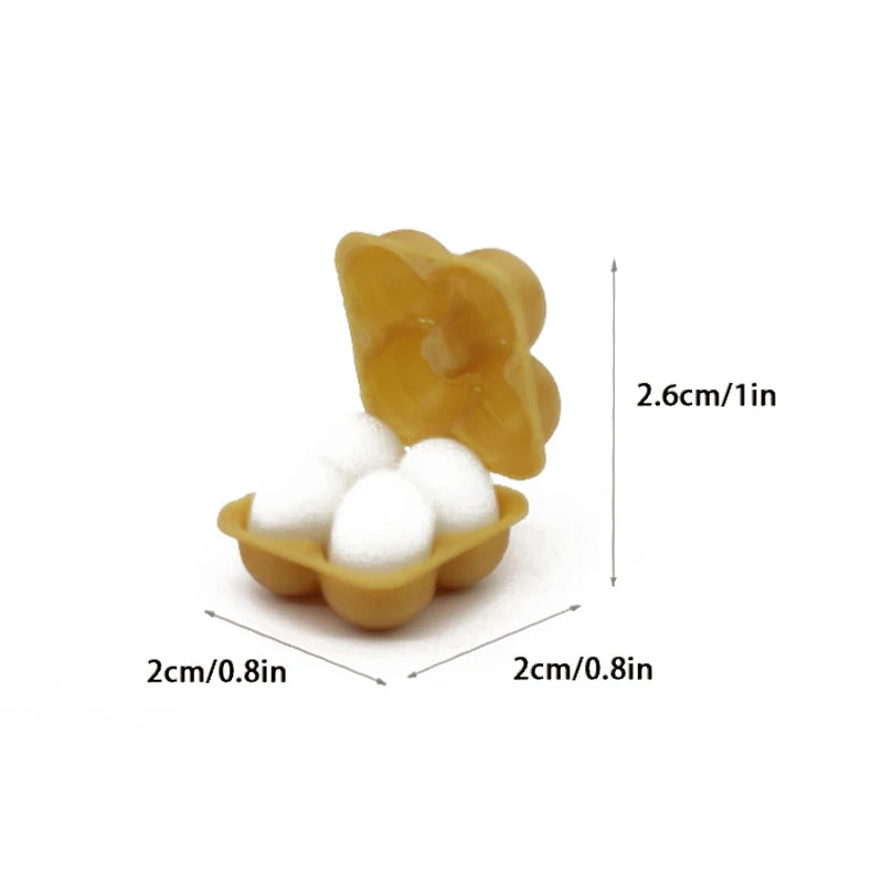 1:12 Dollhouse Miniature Egg Tray with Eggs – Kitchen Decor