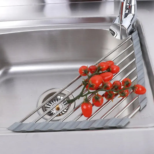 Kitchen Sink Water Filter Rack Foldable Triangular Sink Storage Rack Drain Rack Stainless Steel Storage For Bowls And Chopsticks Peaceful Pleasures Health and Wellness