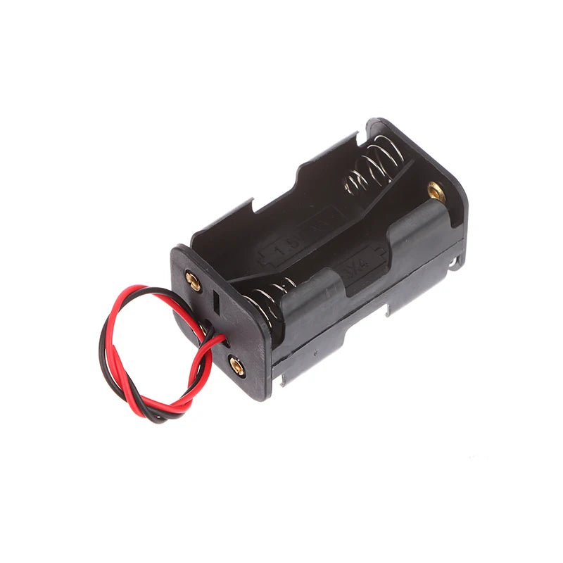 High Quality AA Battery Holder 6V For 4*AA Batteries Black Plastic Storage Box AA Battery Case Dual Layers With Wire Lead Peaceful Pleasures Health and Wellness