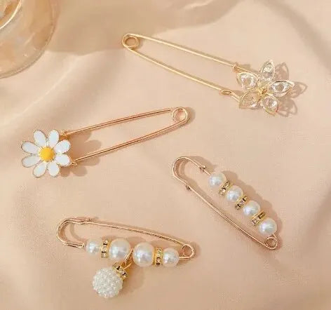 4PCS Waist Adjustment Uniform Clothing Extended Buckle And Waist Adjustment Buckle Pearl Broocated Fashion Decorative Accessorie Peaceful Pleasures Health and Wellness 2 3#