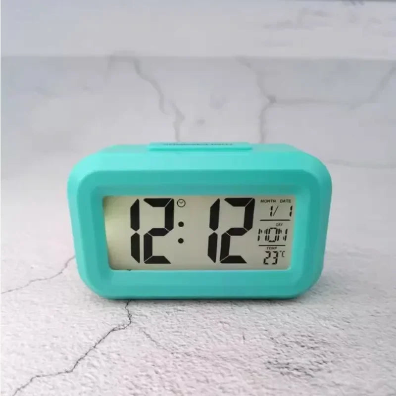 Modern LED Digital Alarm Clock with Calendar Temperature Display, Smart Desk Clock for Home Office Bedroom Decor, Snooze Night Peaceful Pleasures Health and Wellness