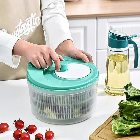 Vegetables Salad Spinner Lettuce Leaf Vegetable Dehydrator Greens Washer Dryer Drainer Crisper Strainer For Washing Drying Leafy Peaceful Pleasures Health and Wellness